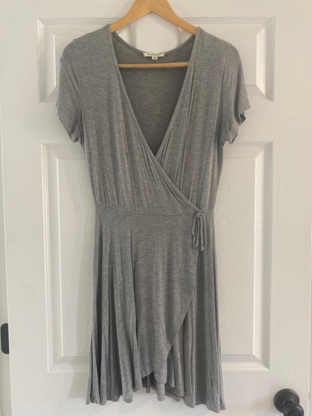 Rolla Coster Gray Short Sleeve Wrap Mini Dress
